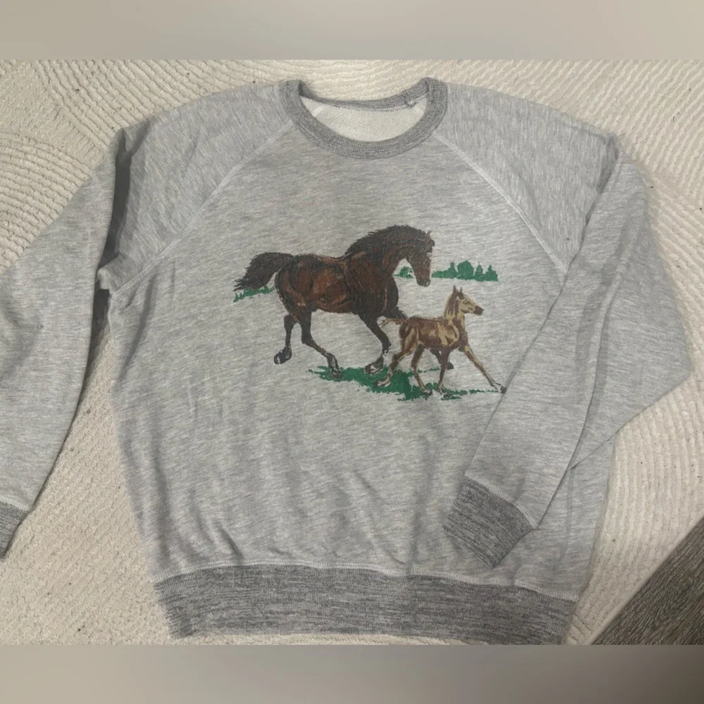 THE GREAT. Gray Sweater with Horse Design - Picture 5 of 6
